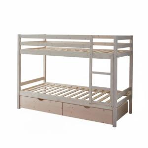 Litera infantil   2 cajones madera blanco lavado  90x190/90…