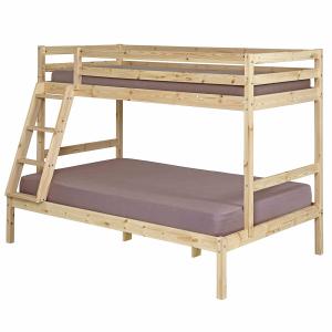 Litera infantil con 2 colchones madera maciza  natural 120x…