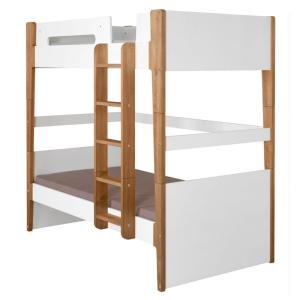 Litera modulable madera maciza y mdf  blanco y madera 90x19…