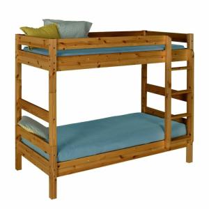Litera separable con 2 colchones madera maciza  miel 90x190…