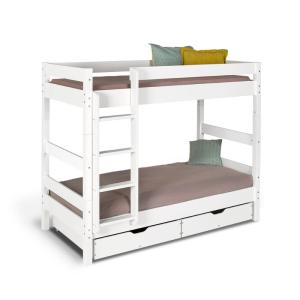 Litera separable de madera con cajones y colchones 90x190 c…