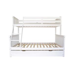Litera triple   cama de arrastre blanco madera 135 cm