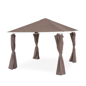 Lona de techo   cortinas para pergola elusa 3x3m, pardo