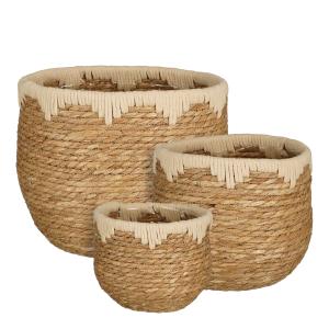 Lot de 3 cestas para plantas de zostera beige d26