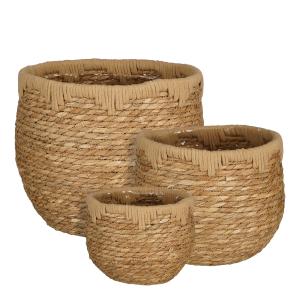 Lot de 3 cestas para plantas de zostera marrón d26