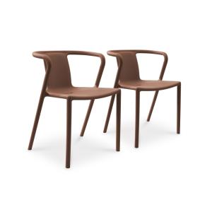 Lote 2 sillones de jardín apilables de polipropileno terrac…