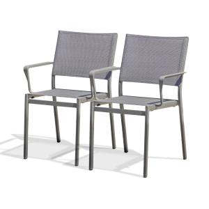 Lote 2 sillones de jardín de aluminio y lona plastificada