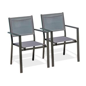 Lote 2 sillones de jardín de aluminio y lona plastificada a…