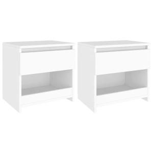 Lote de 2 mesitas de noche madera contrachapada blanco 40x3…