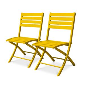 Lote de 2 sillas de jardín plegables de aluminio amarillo m…