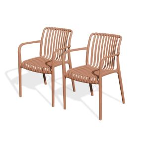 Lote de 2 sillones de jardín apilables de polipropileno ter…