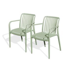 Lote de 2 sillones de jardín apilables de polipropileno ver…