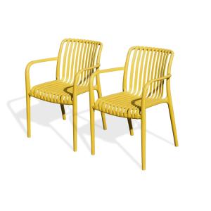Lote de 2 sillones de jardín apilables en polipropileno mos…