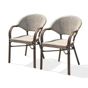Lote de 2 sillones de jardín de aluminio y lona plástico