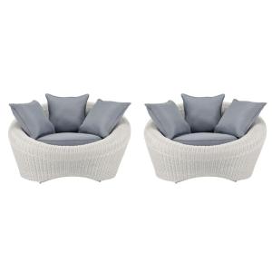 Lote de 2 sillones de jardín resina marfil