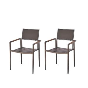 Lote de 2 sillones de teca y aluminio
