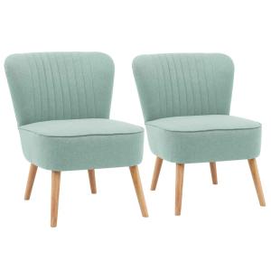 Lote de 2 sillones estilo crapaud en tela azul claro