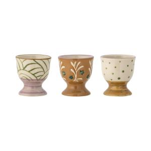 Lote de 3 hueveras de gres marrón