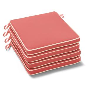 Lote de 4 cojines cuadrados lisos para sillas 40 cm arcilla
