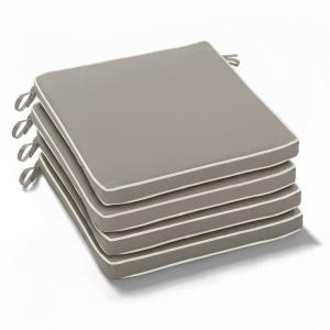 Lote de 4 cojines cuadrados lisos para sillas 40 cm Taupe