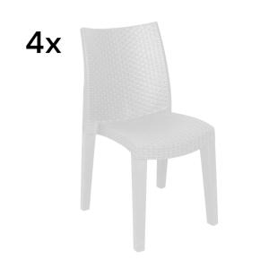 Lote de 4 sillas de exterior  blanco 48x55 cm