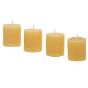 Lote de 4 velas cilíndricas amarillas h5