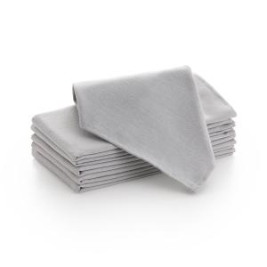 Lote de  6 servilletas satén tela algodón gris 45x45 cm