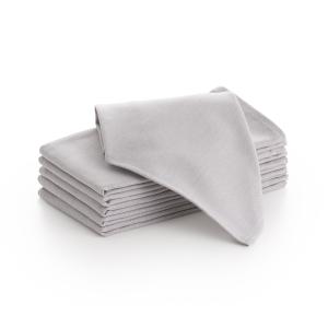 Lote de  6 servilletas satén tela algodón piedra 45x45 cm