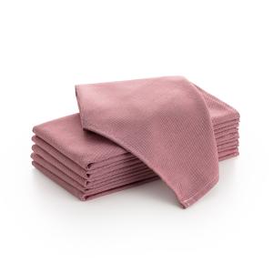 Lote de  6 servilletas satén tela algodón rojo 45x45 cm