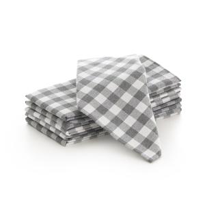Lote de  6 servilletas tela algodón gris 45x45 cm