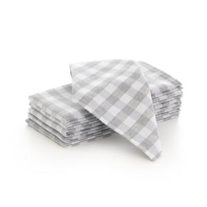 Lote de  6 servilletas tela algodón gris claro 45x45 cm