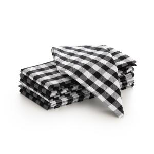 Lote de  6 servilletas tela algodón negro 45x45 cm