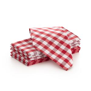 Lote de  6 servilletas tela algodón rojo 45x45 cm