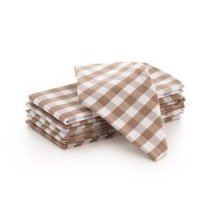 Lote de  6 servilletas tela algodón taupe 45x45 cm