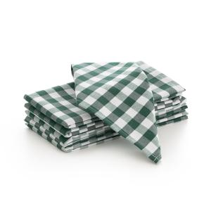 Lote de  6 servilletas tela algodón verde 45x45 cm