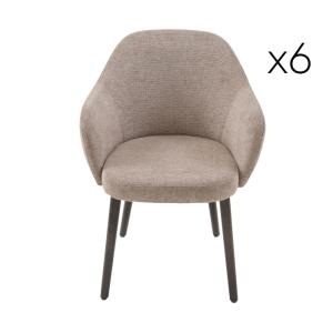 Lote de 6 sillones bridge de tela - P52 cm