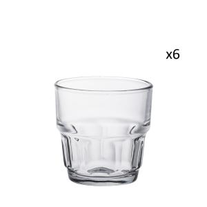 Lote de 6 - vaso agua apilable vidrio resistente 16 cl tran…