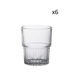 Lote de 6 - vaso agua de vidrio resistente 16 cl transparen…