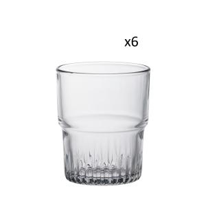 Lote de 6 - vaso agua de vidrio resistente 20cl transparente