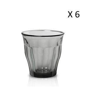 Lote de 6 - vaso de agua gris de 25cl en vidrio templado re…