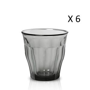 Lote de 6 - vaso de agua gris de 31 cl en vidrio templado r…