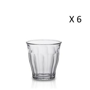 Lote de 6-vaso de agua transparente 13cl en vidrio templado…