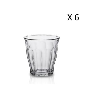 Lote de 6 - vaso de agua transparente 16 cl en vidrio resis…