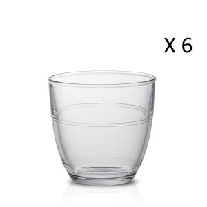 Lote de 6 - vaso de agua transparente 22cl en vidrio resist…