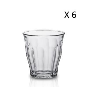 Lote de 6 - vaso de agua transparente 25cl en vidrio resist…