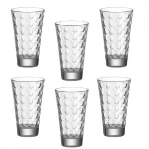 Lote de 6 vasos de 300 ml de vidrio transparente.