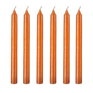 Lote de 6 velas naranja metálico h25