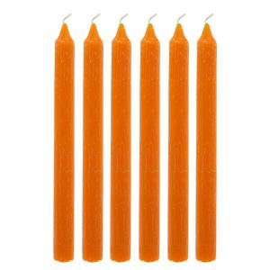 Lote de 6 velas naranjas h25