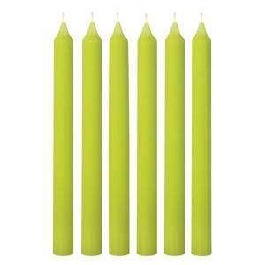 Lote de 6 velas para candelabro verdes h25