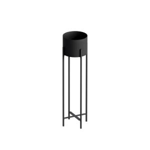 Maceta cilíndrica con patas de metal negro H78 cm